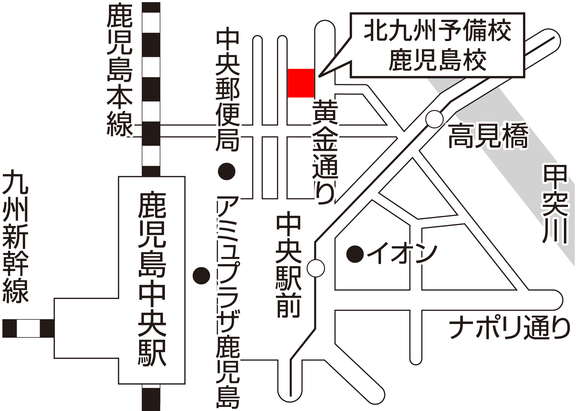 北九州予備校鹿児島校 地図