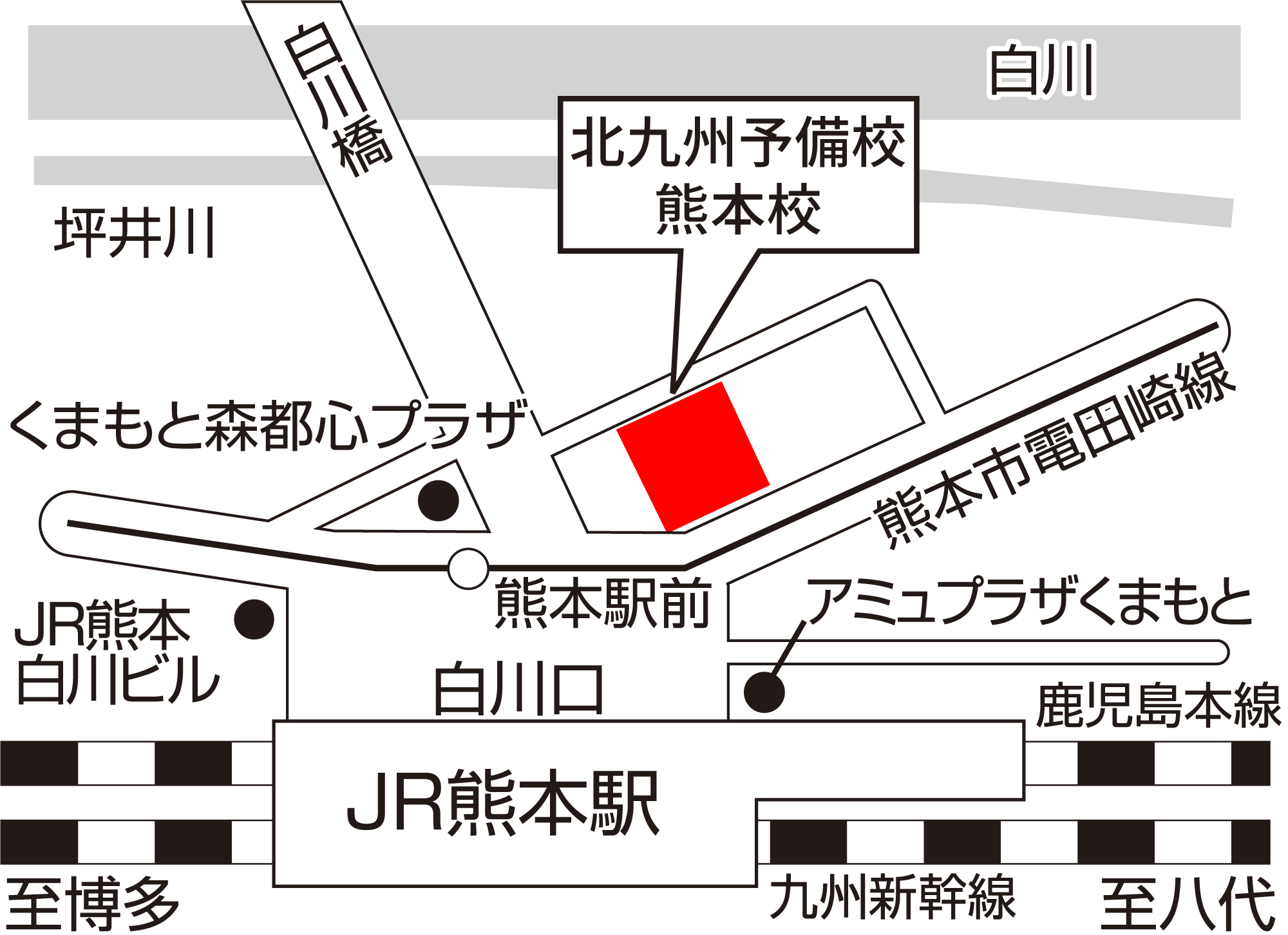 北九州予備校熊本校 地図