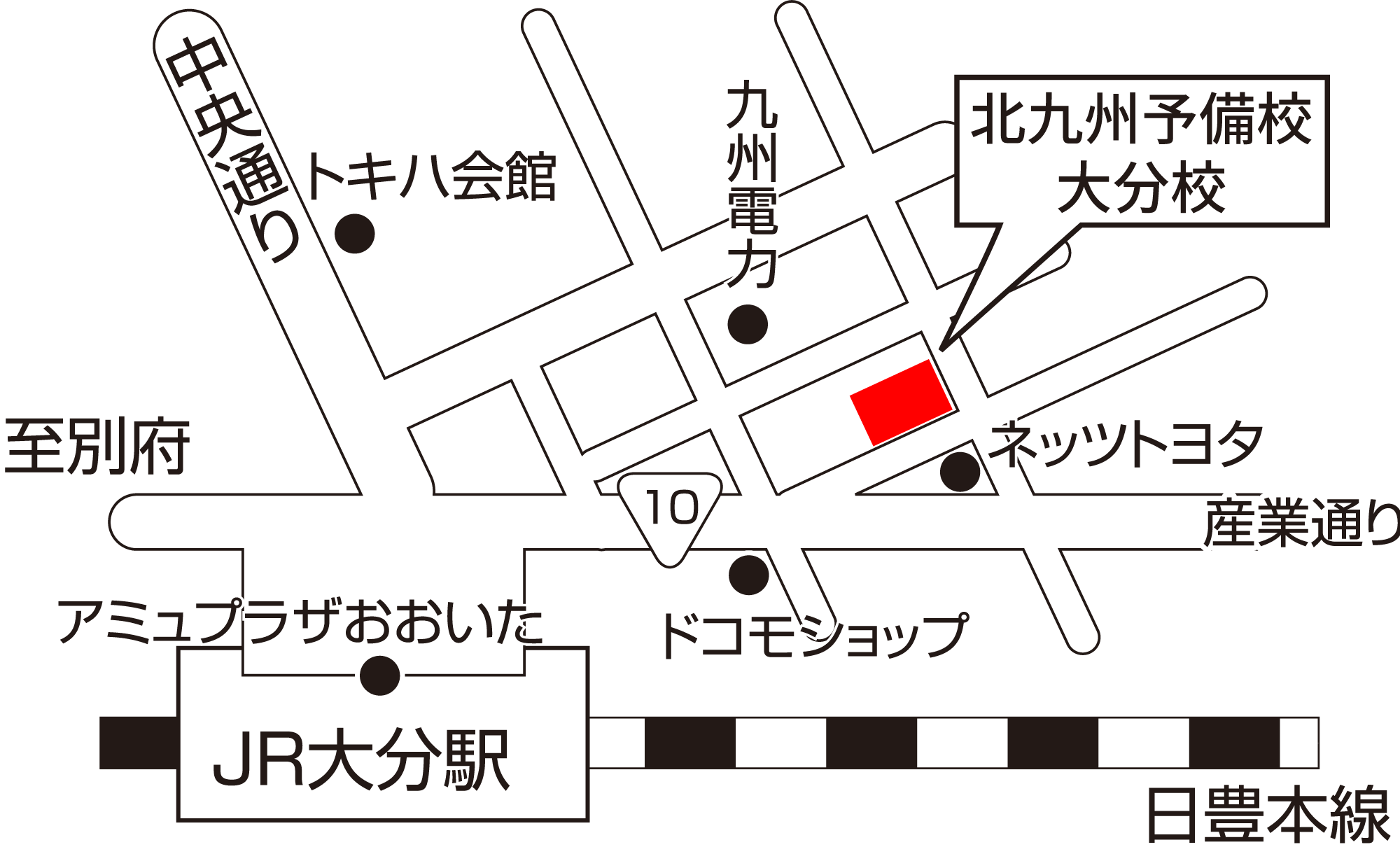 北九州予備校大分校 地図