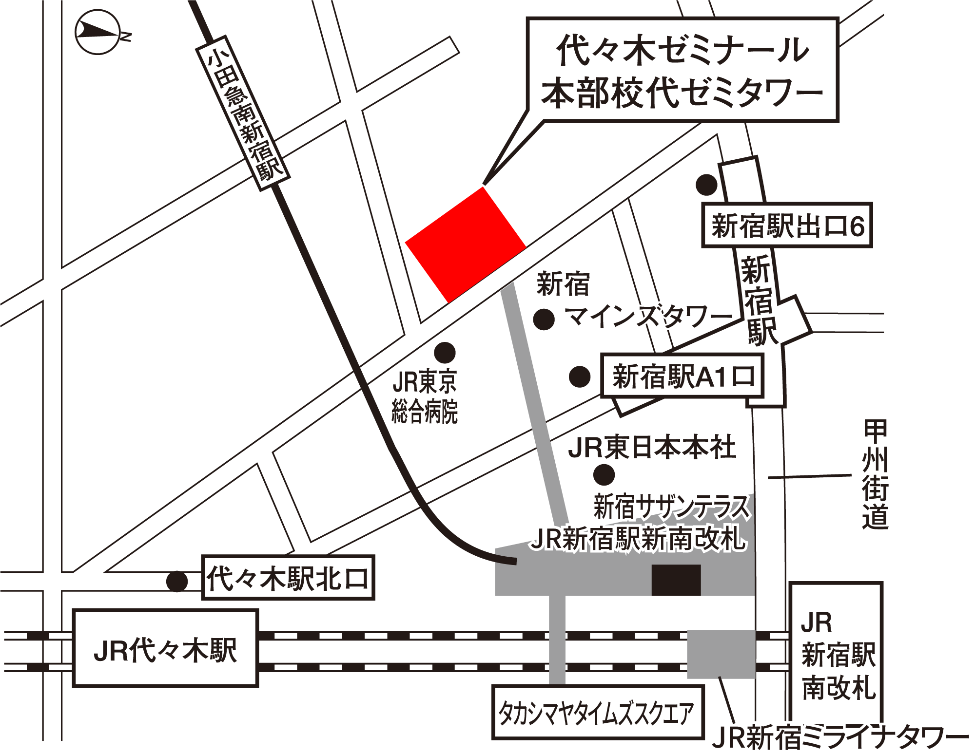 代々木ゼミナール本部校代ゼミタワー 地図