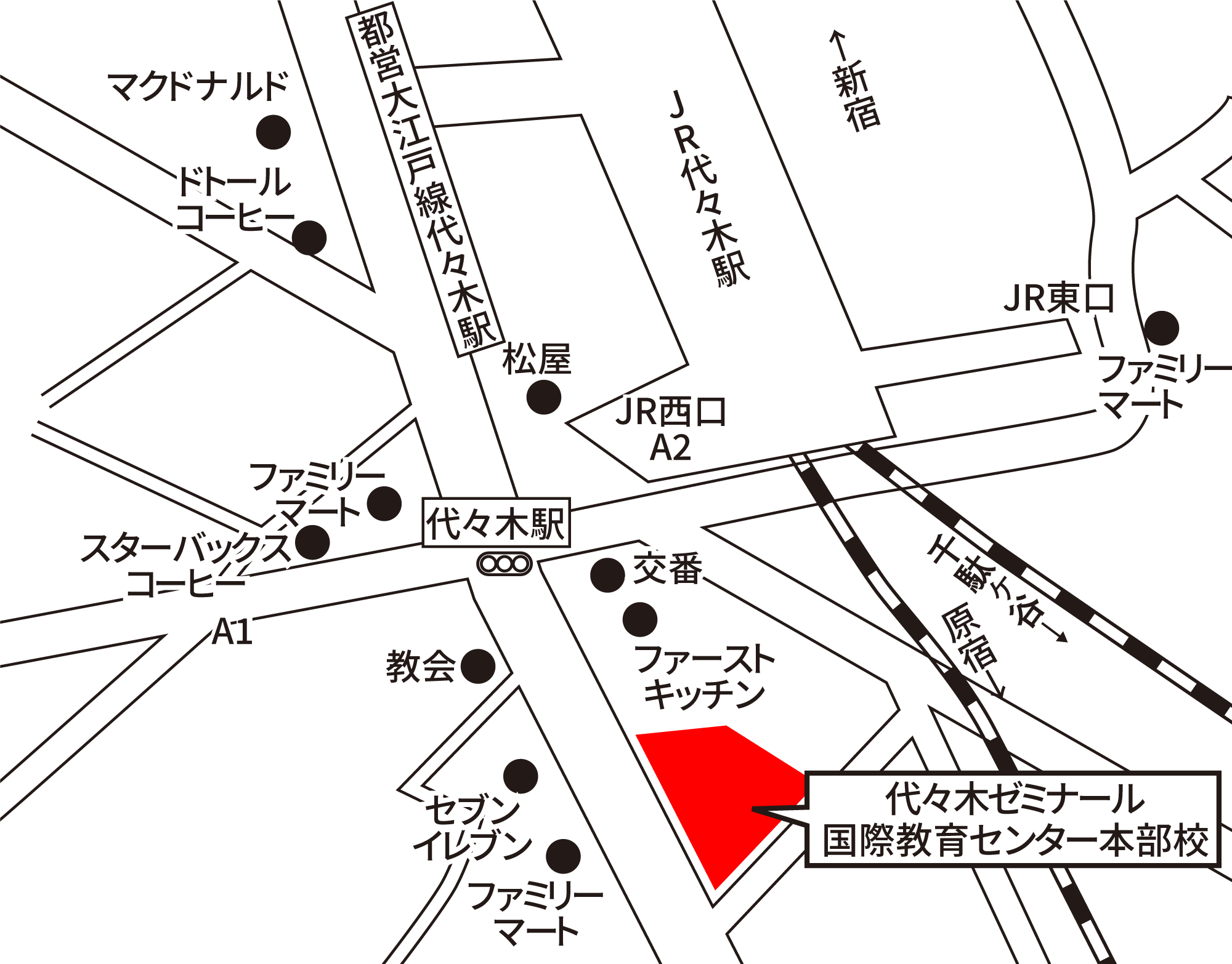代々木ゼミナール国際教育センター 本部校 地図